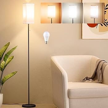 Ziisee Floor Lamps for Living Room, Modern Standing Lamp with Pull